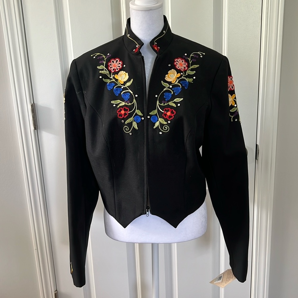 Hobby Horse Clothing Black Embroidered Women’s Riding Jacket - Size XL